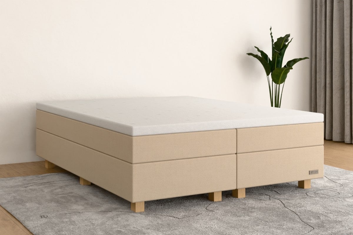 Boxspringbett PRO 200x200 cm Creme H4 /H2 BE000SF