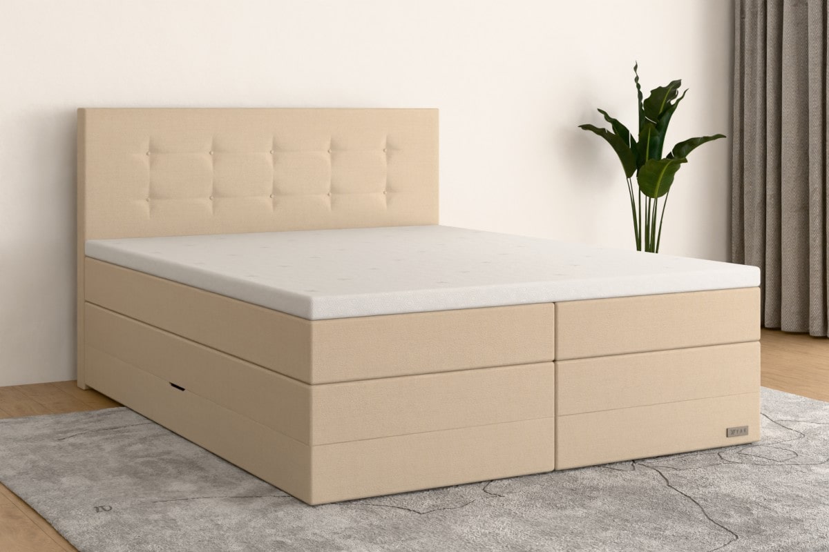 Boxspringbett MAX  200x200 cm  Creme  H2 /H2 BE2BKSO