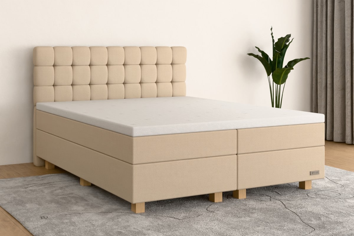 Boxspringbett MAX  140x200 cm  Creme  H3 /- BE300SF