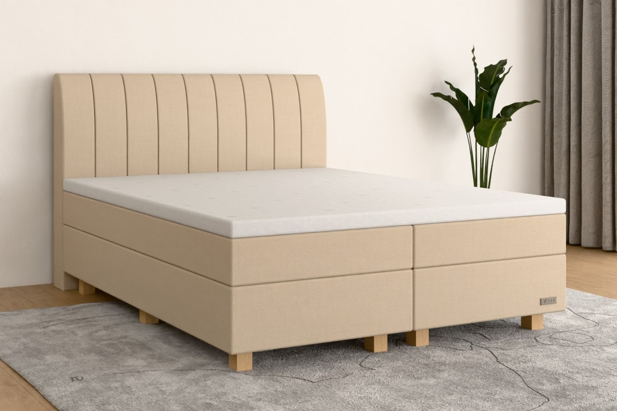 Boxspringbett MAX  200x200 cm  Creme  H4 /H4 BE400SF