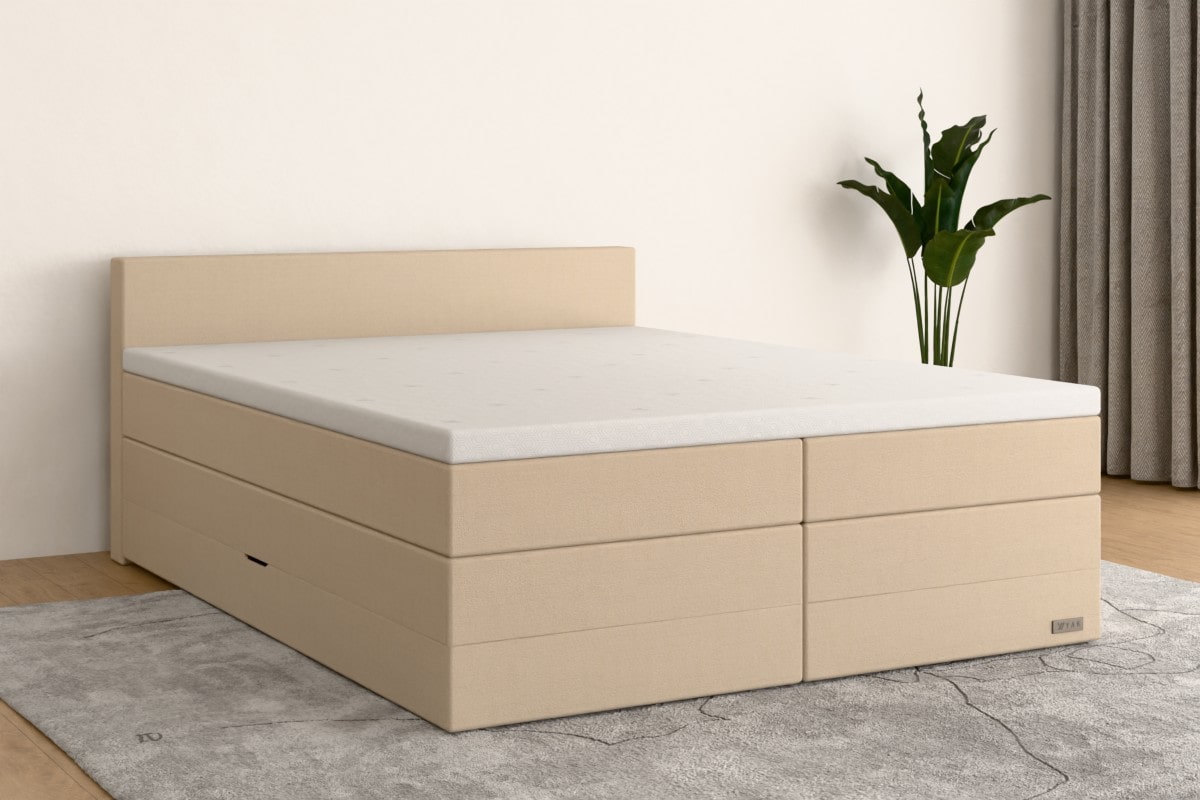 Boxspringbett PRO  200x200 cm  Creme  H2 /H2 BE5BKSO