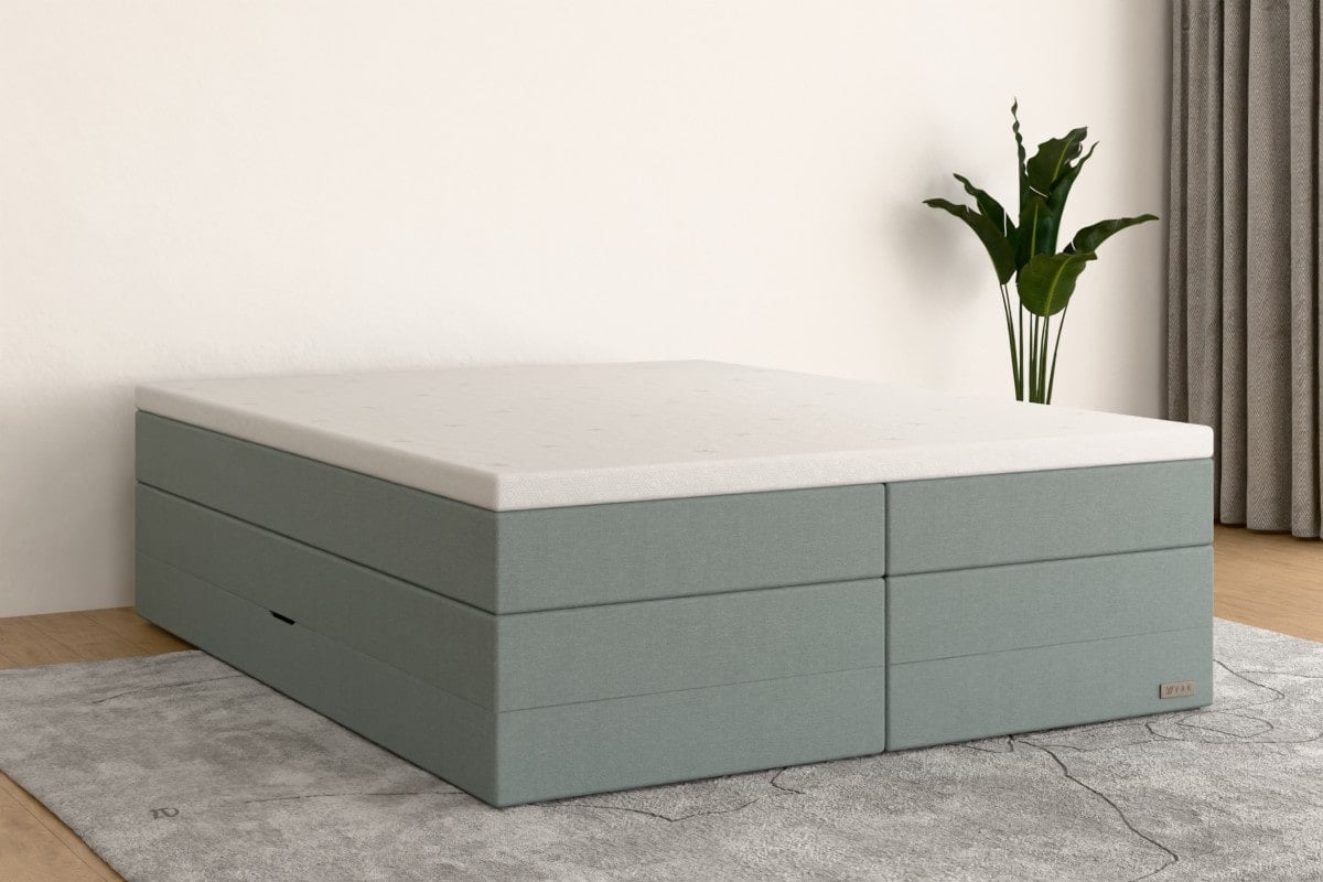 Boxspringbett PRO  200x200 cm  Eisblau  H4 /H3 BL0BKSO