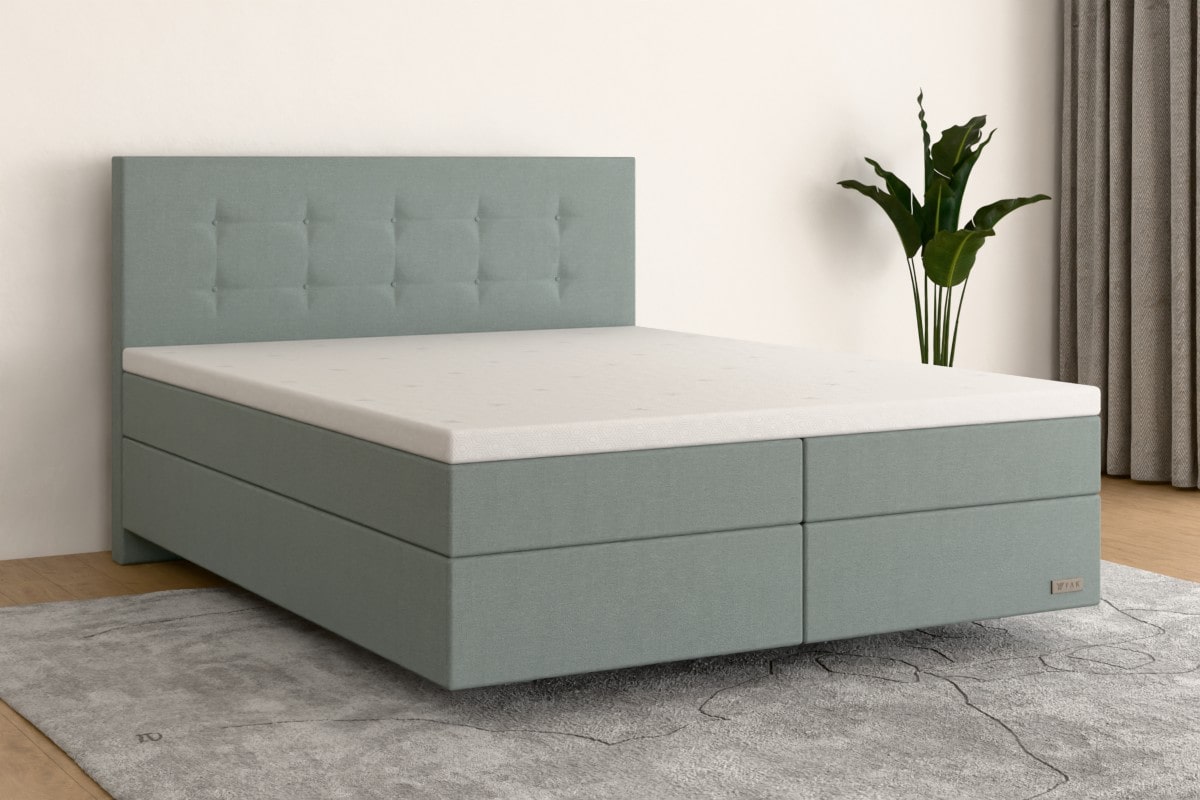 Boxspringbett MAX  160x200 cm  Eisblau  H3 /H4 BL200SO