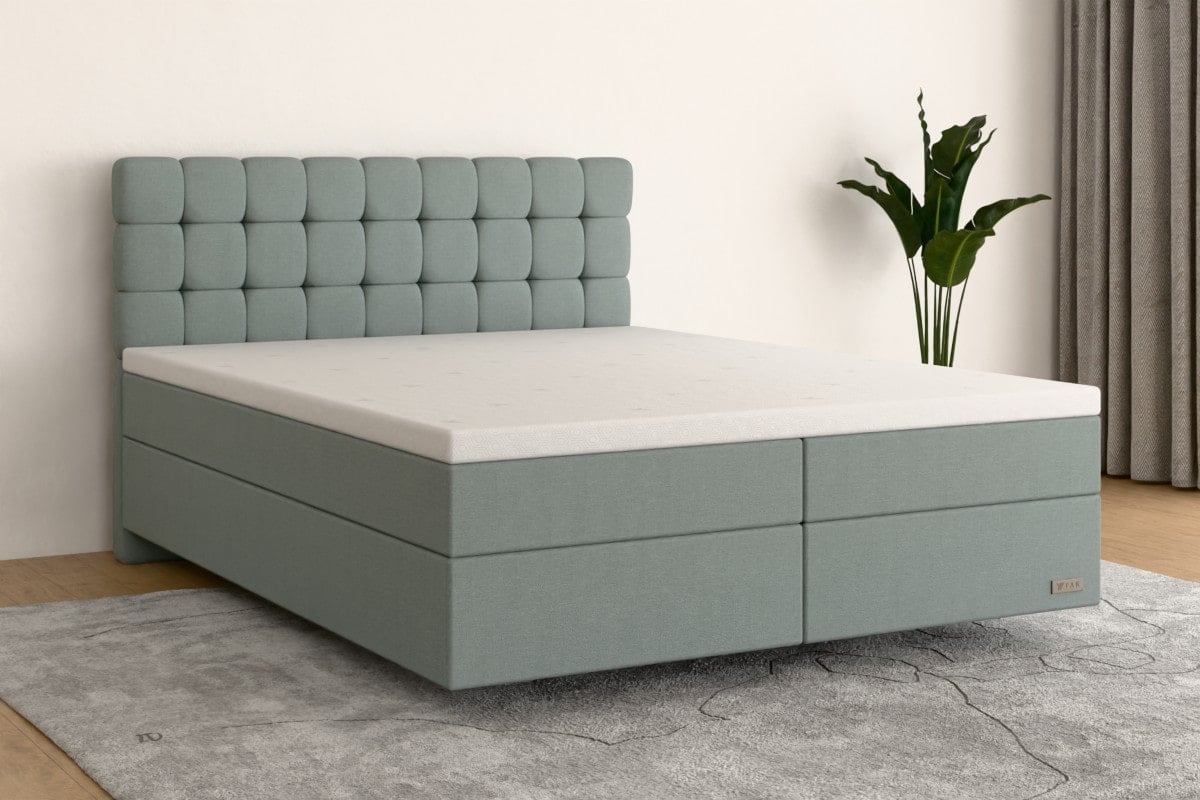 Boxspringbett MAX  160x200 cm  Eisblau  H3 /H2 BL300SO