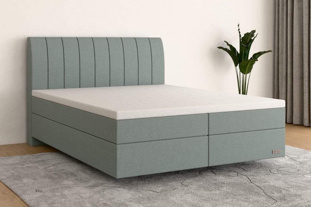 Boxspringbett MAX  200x200 cm  Eisblau  H4 /H4 BL400SO