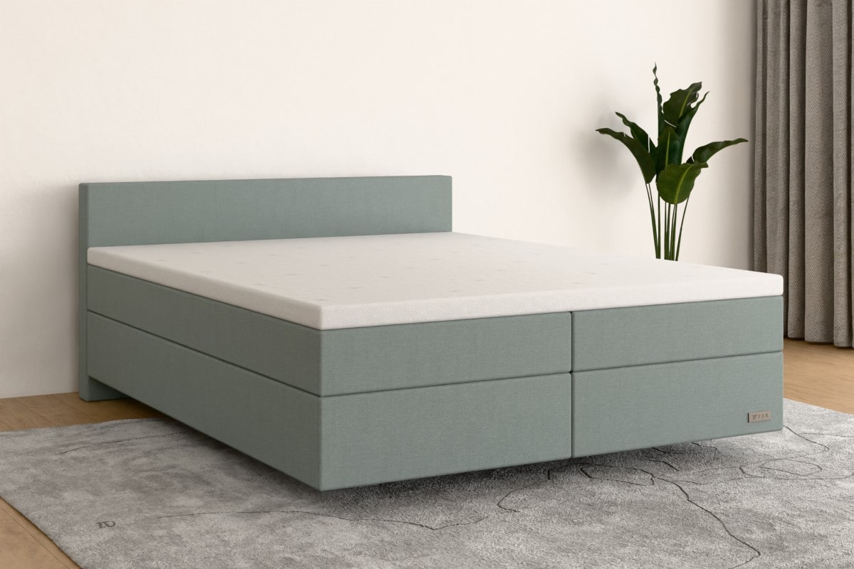 Boxspringbett PRO  200x200 cm  Eisblau  H2 /H2 BL500SO