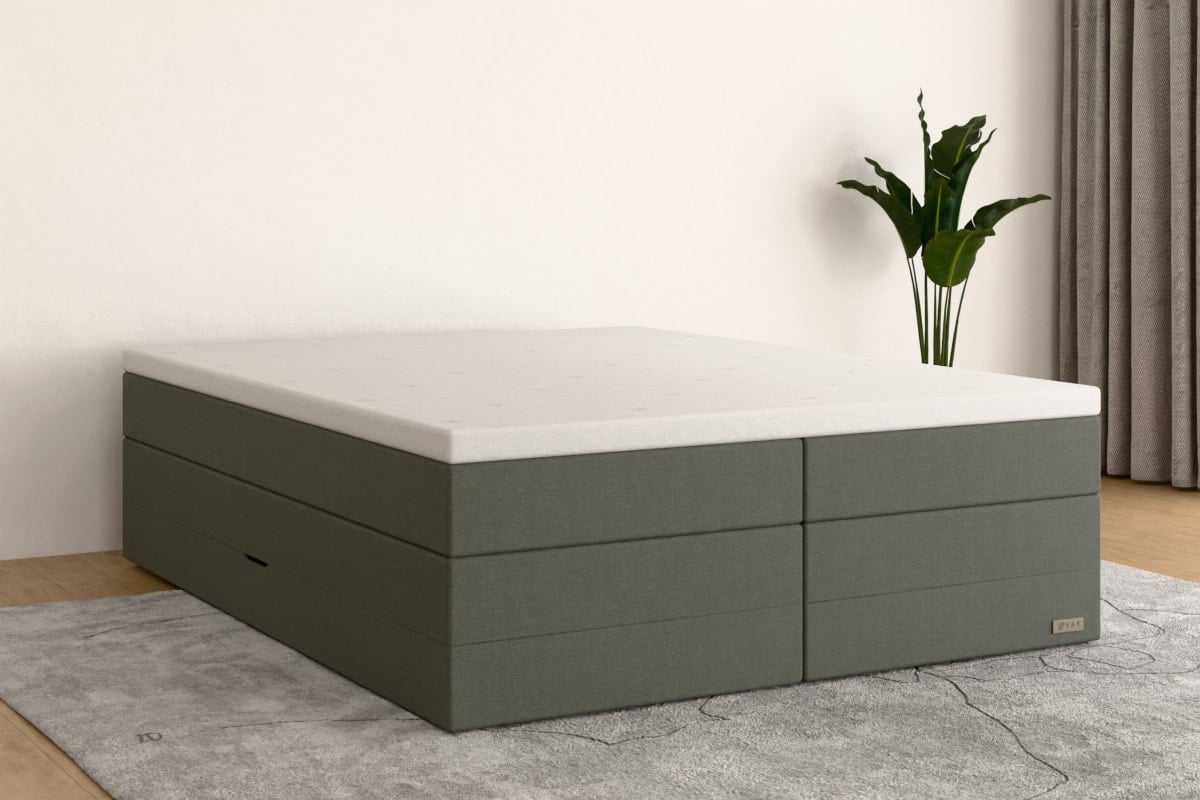 Boxspringbett PRO  200x200 cm  Waldgrün  H4 /H3 GN0BKSO