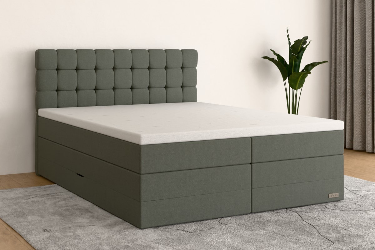 Boxspringbett MAX  140x200 cm  Waldgrün  H4 /- GN3BKSO