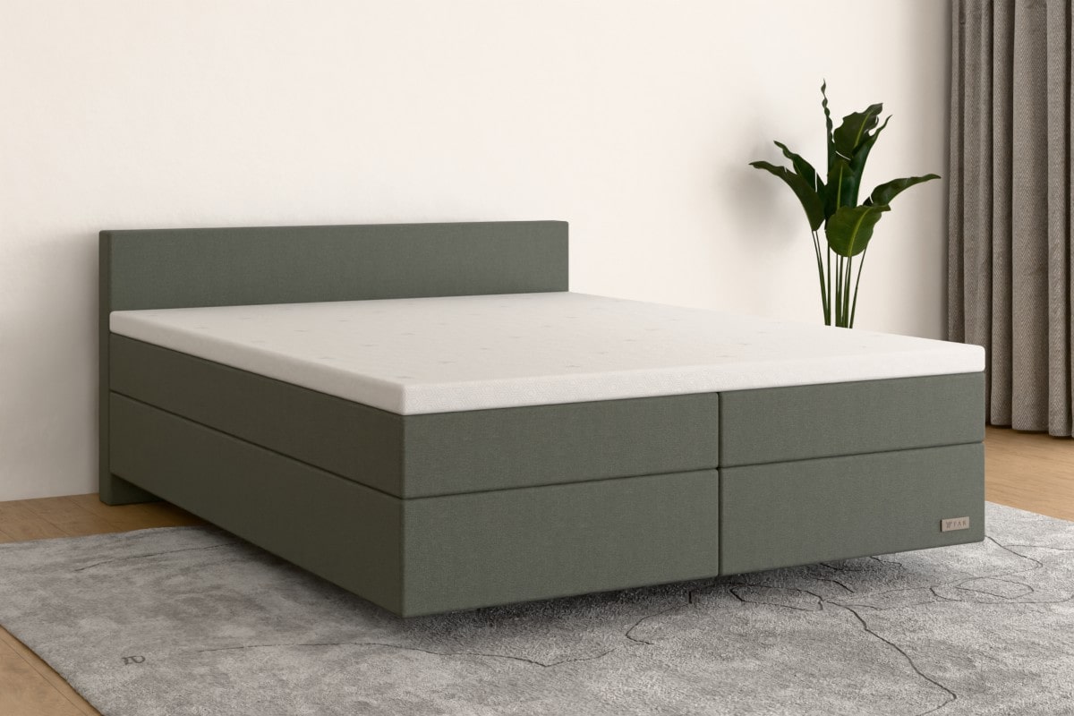 Boxspringbett PRO  200x200 cm  Waldgrün  H2 /H2 GN500SO