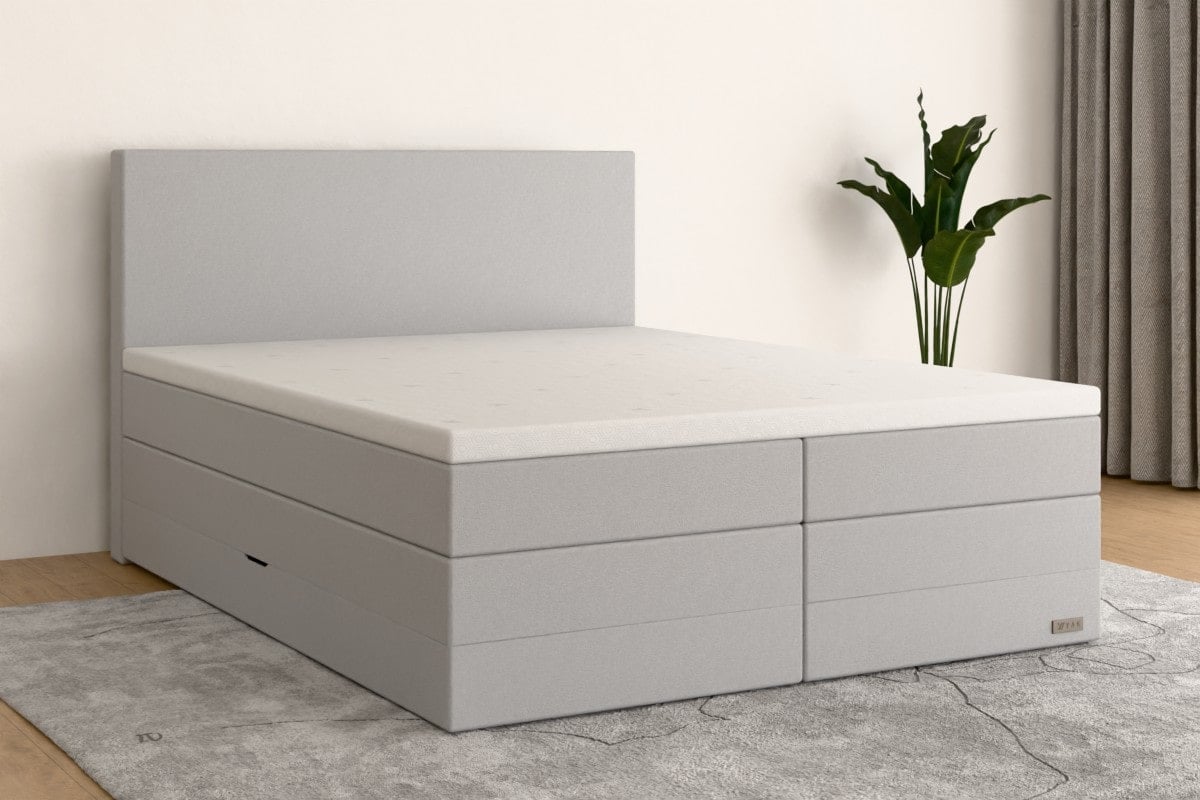 Boxspringbett PRO 140x200 cm Hellgrau H2 /- HG1BKSO