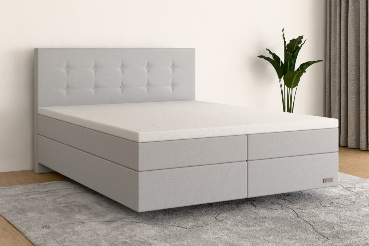 Boxspringbett MAX  200x200 cm  Hellgrau  H4 /H3 HG200SO