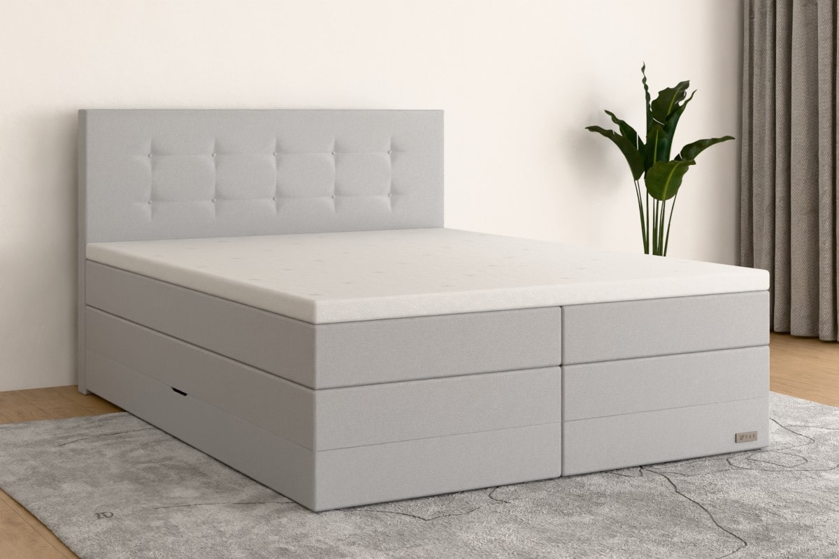 Boxspringbett MAX  140x200 cm  Hellgrau  H3 /- HG2BKSO