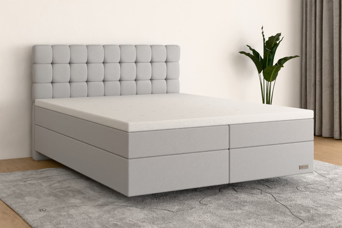 Boxspringbett MAX  180x200 cm  Hellgrau  H2 /H2 HG300SO