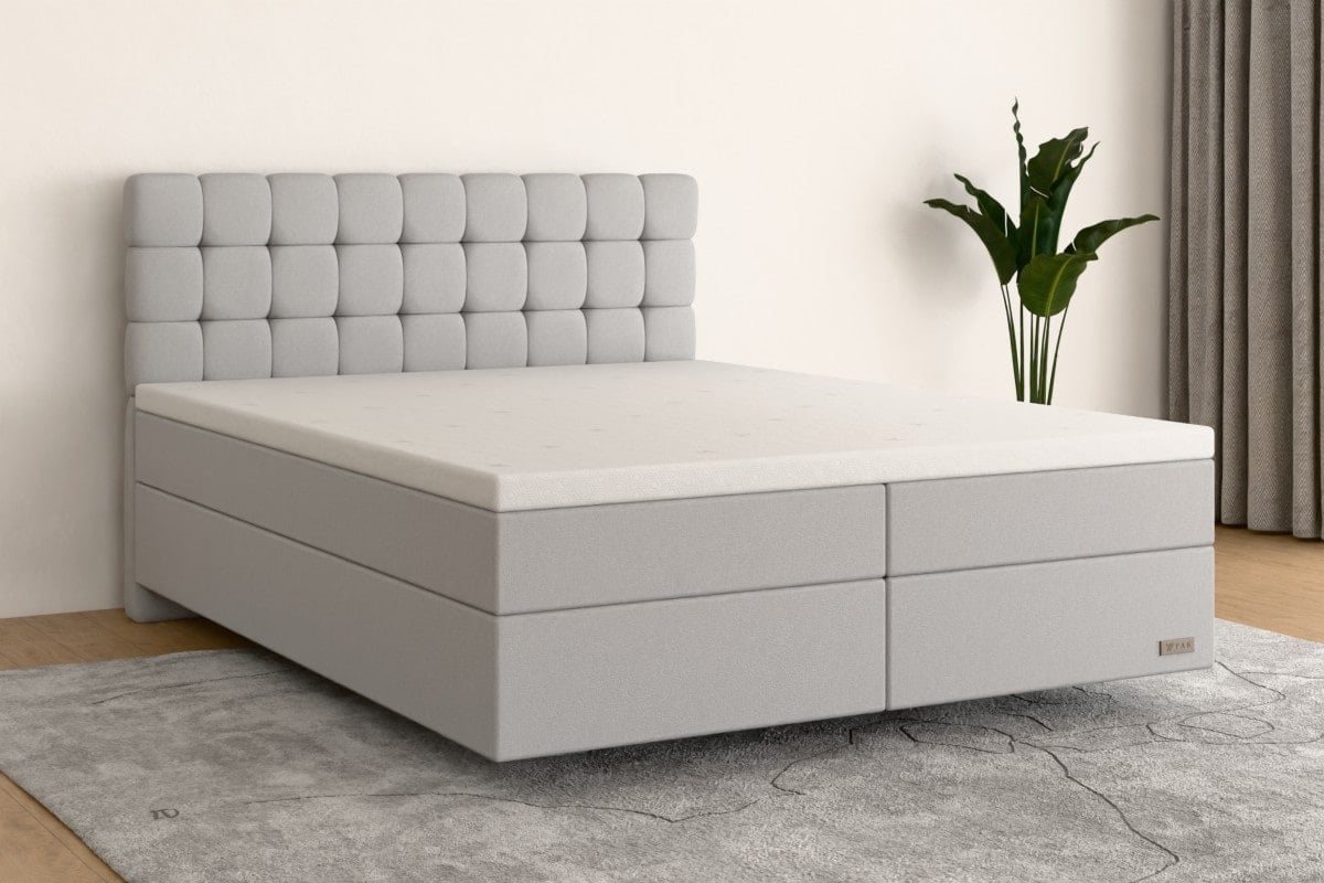 Boxspringbett MAX 180x200 cm Hellgrau H2 /H2 HG300SO