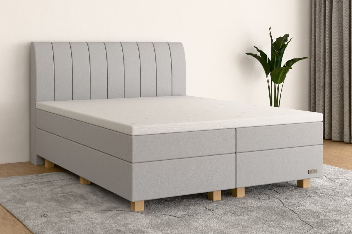 Boxspringbett MAX 200x200 cm Hellgrau H4 /H2 HG400SF