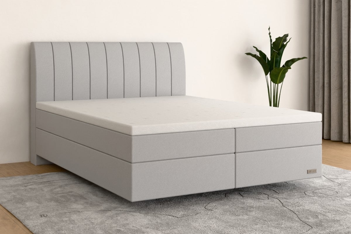 Boxspringbett PRO 200x200 cm Hellgrau H4 /H3 HG400SO