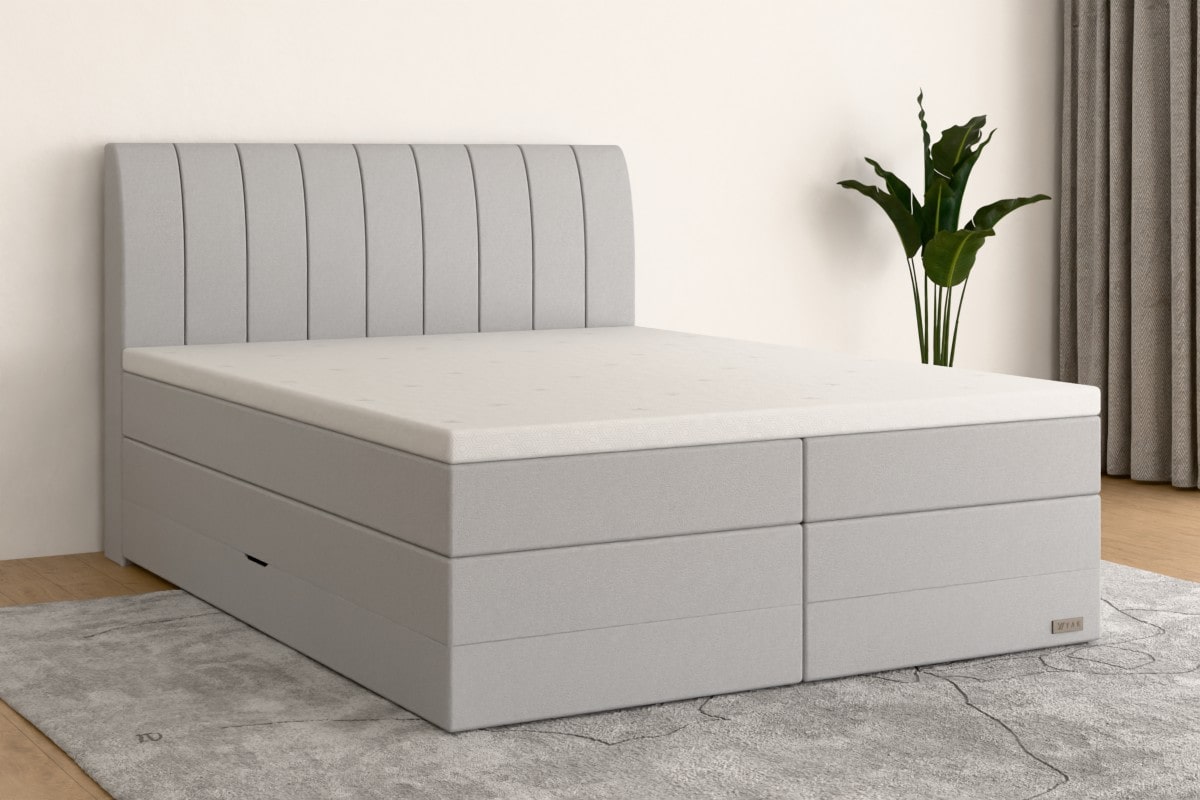 Boxspringbett PRO  160x200 cm  Hellgrau  H3 /H4 HG4BKSO