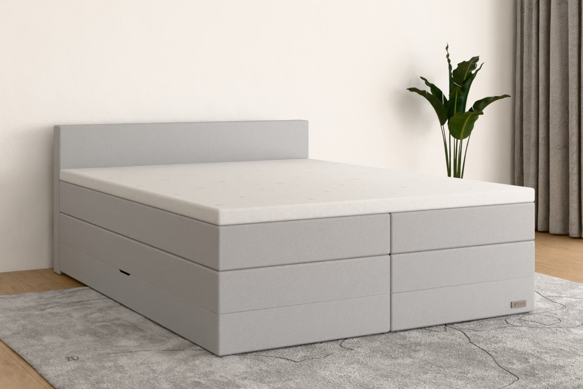 Boxspringbett PRO  180x200 cm  Hellgrau  H2 /H2 HG5BKSO