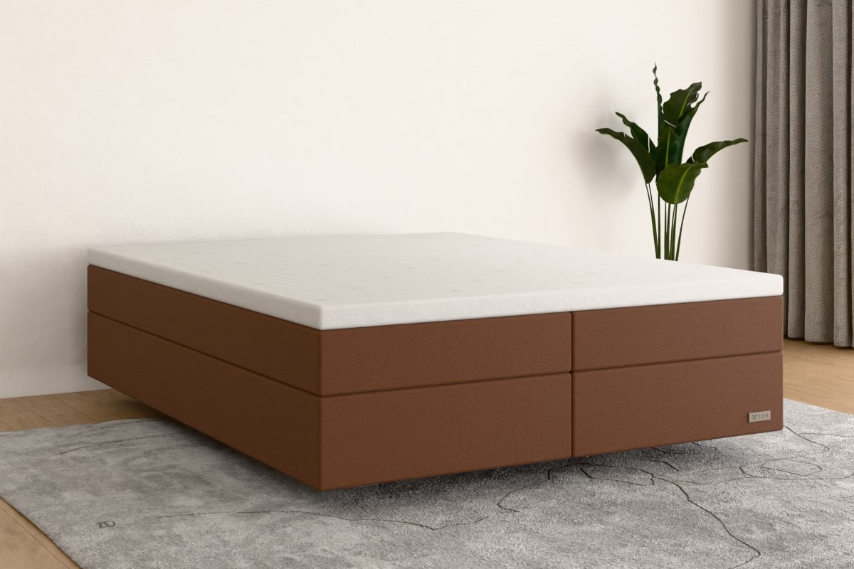 Boxspringbett MAX  200x200 cm  Cognac (Kunstleder)  H4 /H2 KCO000SO