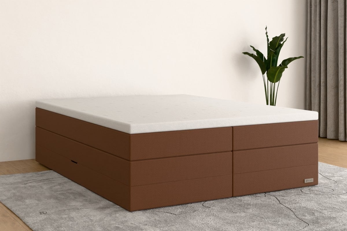 Boxspringbett MAX  160x200 cm  Cognac (Kunstleder)  H3 /H2 KCO0BKSO