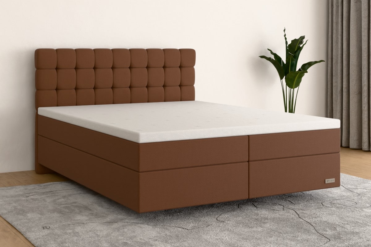 Boxspringbett MAX  180x200 cm  Cognac (Kunstleder)  H3 /H3 KCO300SO