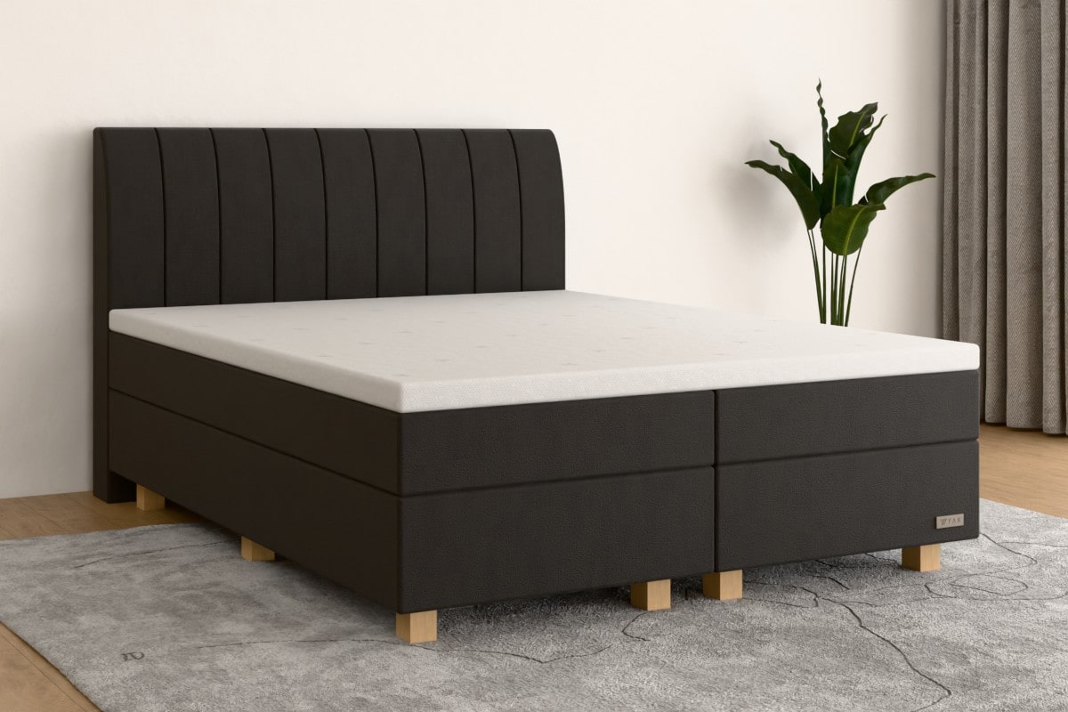 Boxspringbett MAX  200x200 cm  Grau (Kunstleder)  H2 /H2 KGR400SF