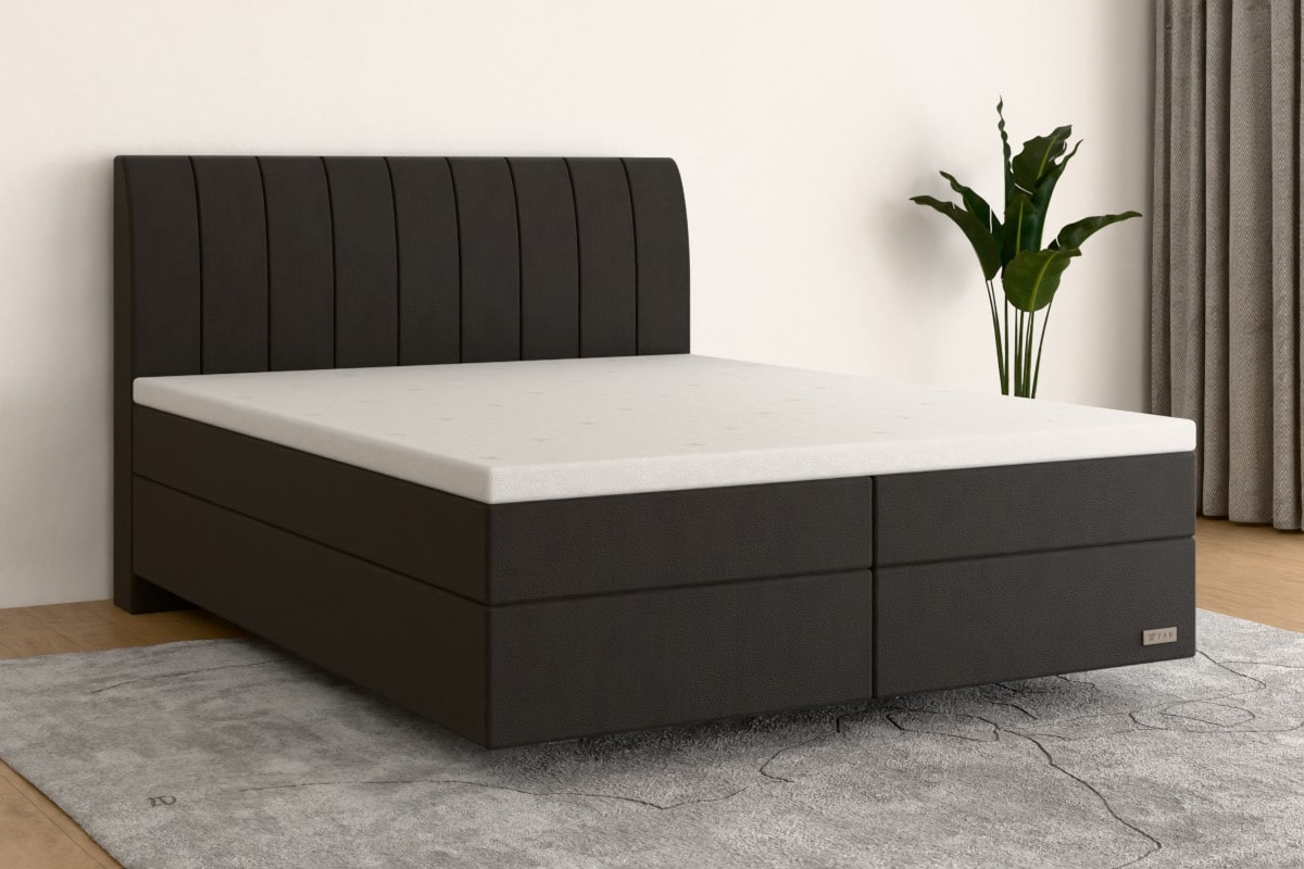 Boxspringbett MAX  160x200 cm  Grau (Kunstleder)  H2 /H2 KGR400SO