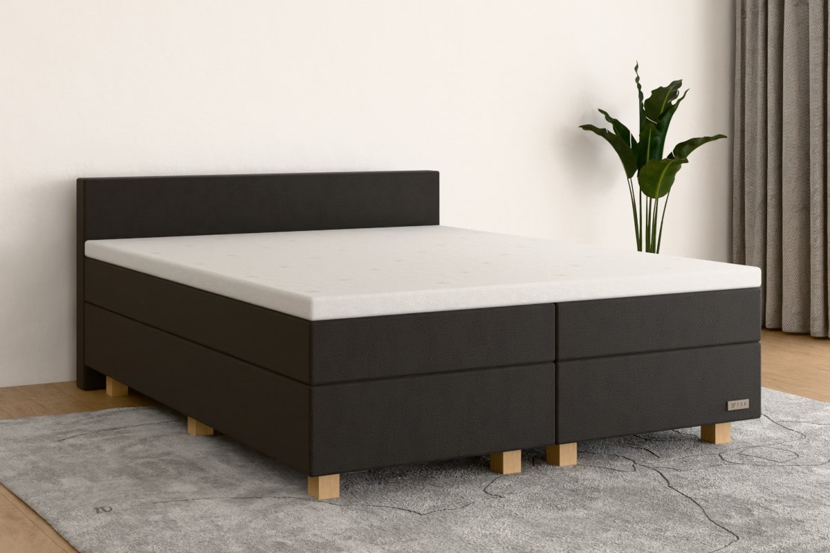 Boxspringbett MAX  140x200 cm  Grau (Kunstleder)  H4 /- KGR500SF