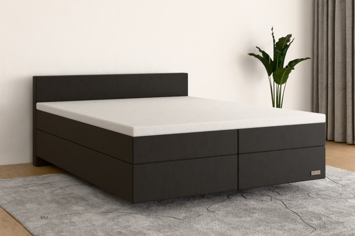 Boxspringbett MAX  180x200 cm  Grau (Kunstleder)  H3 /H3 KGR500SO