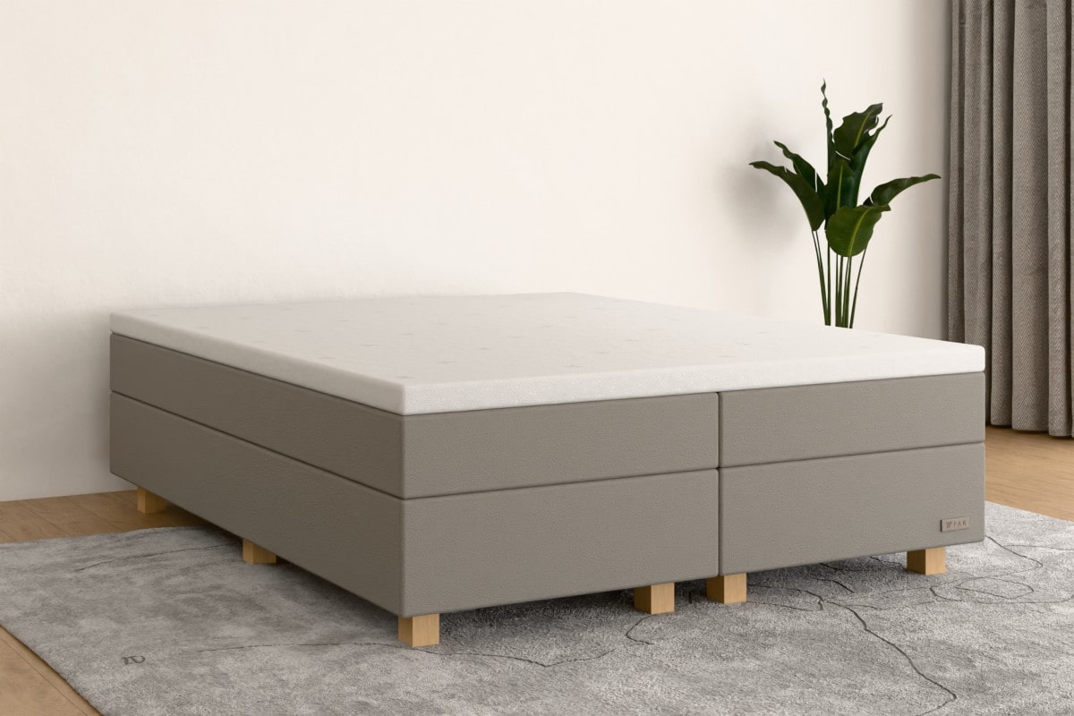 Boxspringbett MAX  200x200 cm  Hellgrau (Kunstleder)  H4 /H2 KHG000SF