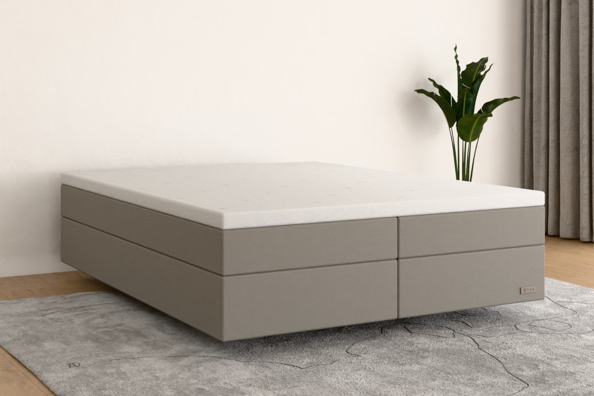 Boxspringbett MAX 160x200 cm Hellgrau (Kunstleder) H3 /H4 KHG000SO