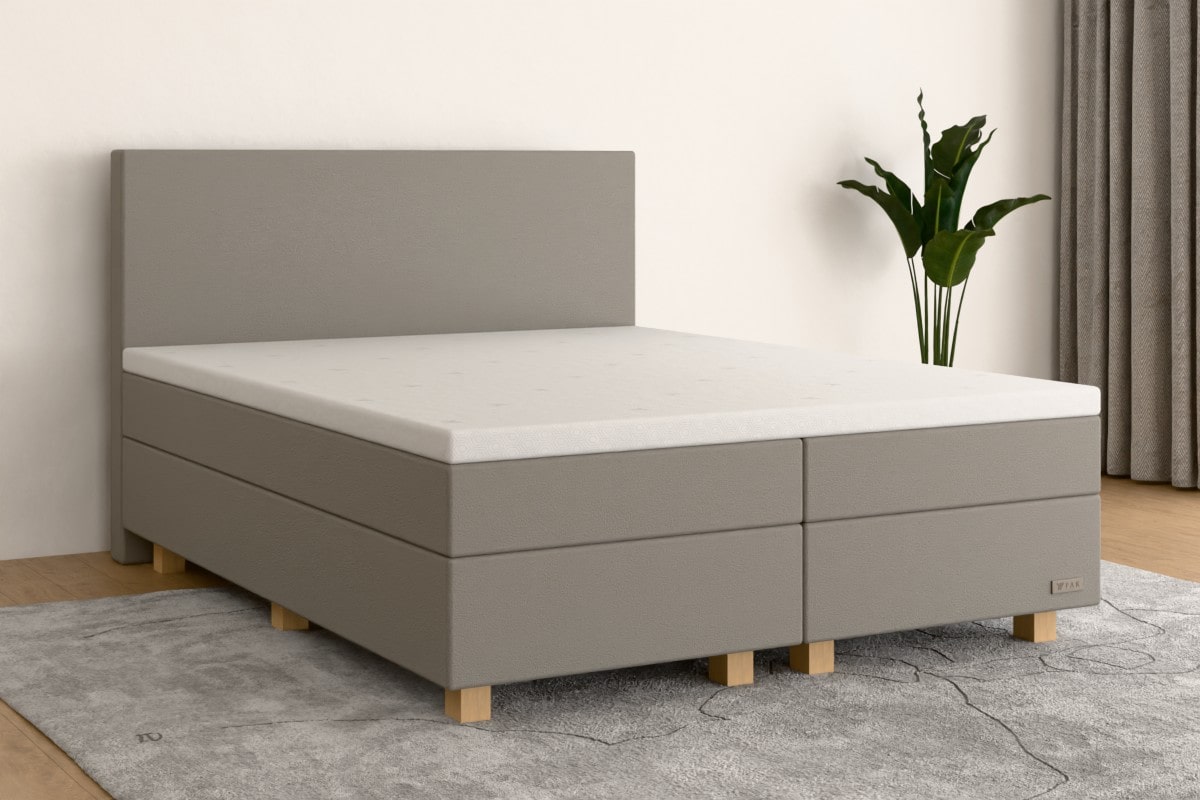 Boxspringbett MAX  160x200 cm  Hellgrau (Kunstleder)  H3 /H2 KHG100SF