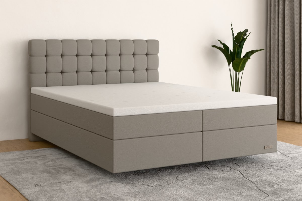 Boxspringbett MAX  160x200 cm  Hellgrau (Kunstleder)  H3 /H2 KHG300SO
