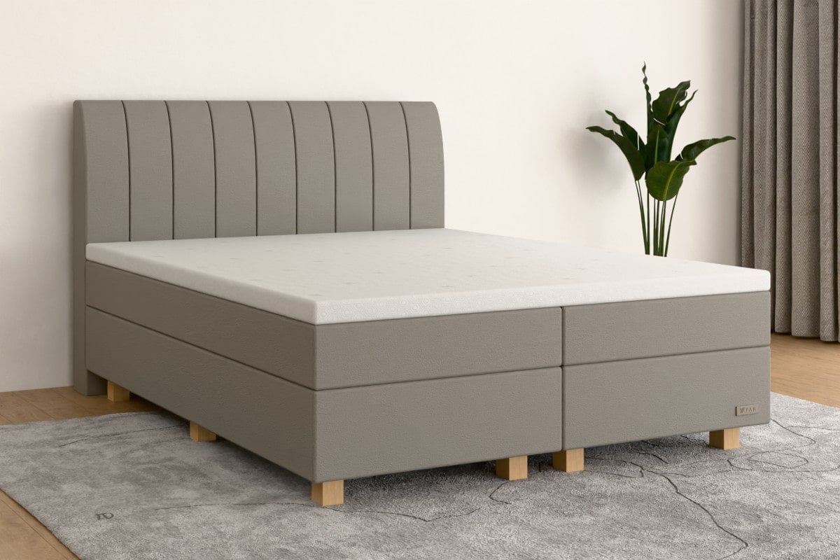 Boxspringbett MAX  160x200 cm  Hellgrau (Kunstleder)  H4 /H4 KHG400SF