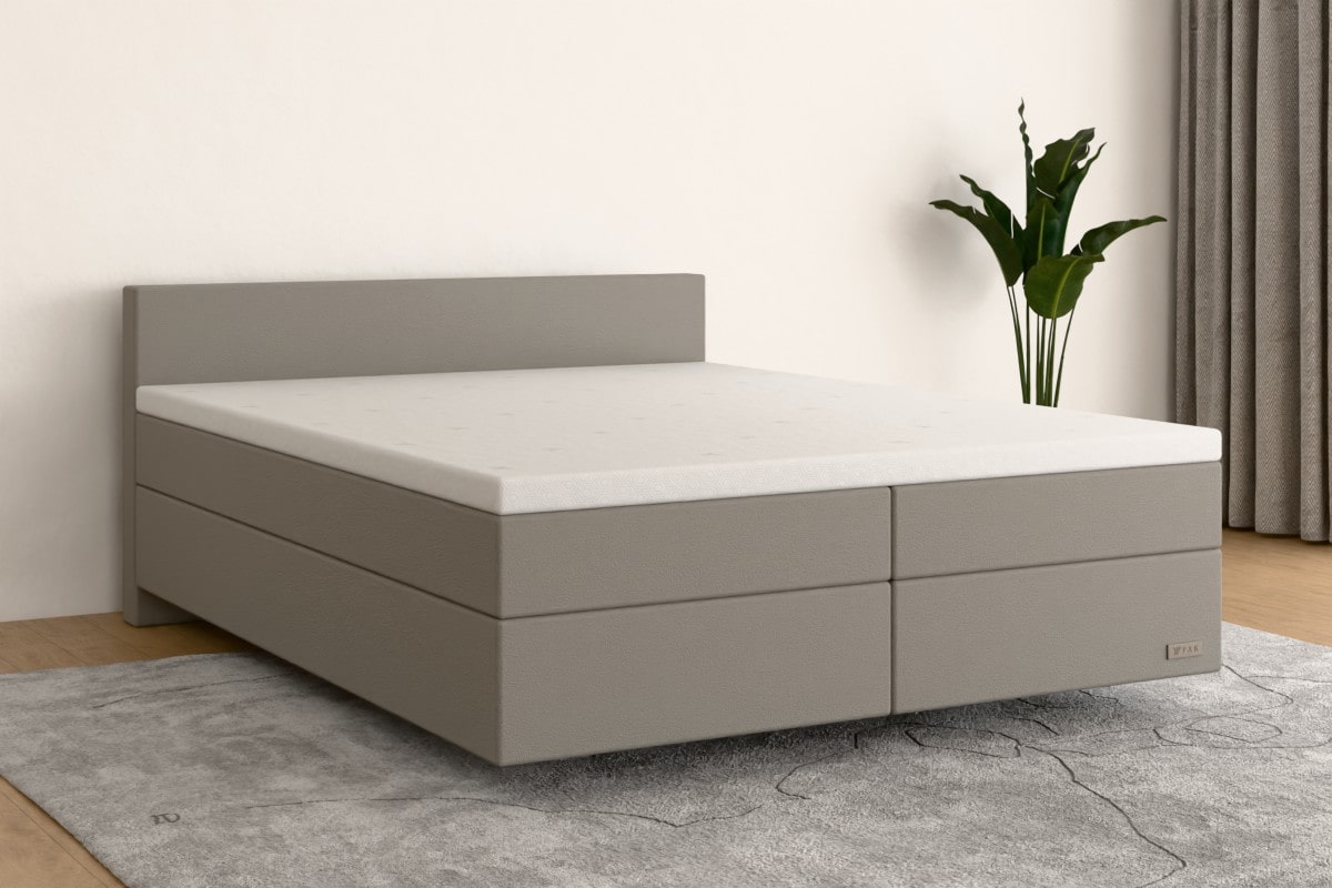 Boxspringbett MAX  160x200 cm  Hellgrau (Kunstleder)  H2 /H3 KHG500SO