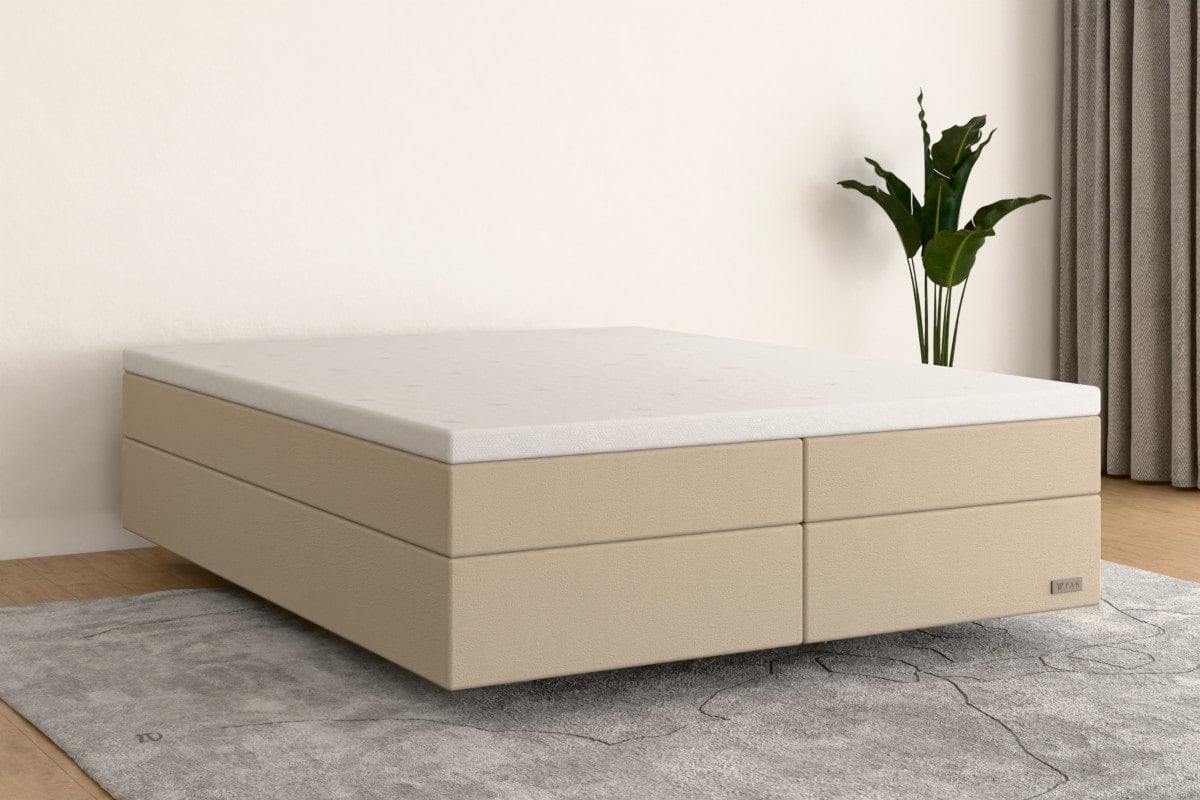Boxspringbett MAX  200x200 cm  Sand (Kunstleder)  H2 /H4 KSA000SO