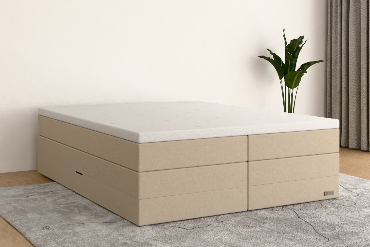 Boxspringbett MAX  200x200 cm  Sand (Kunstleder)  H2 /H3 KSA0BKSO