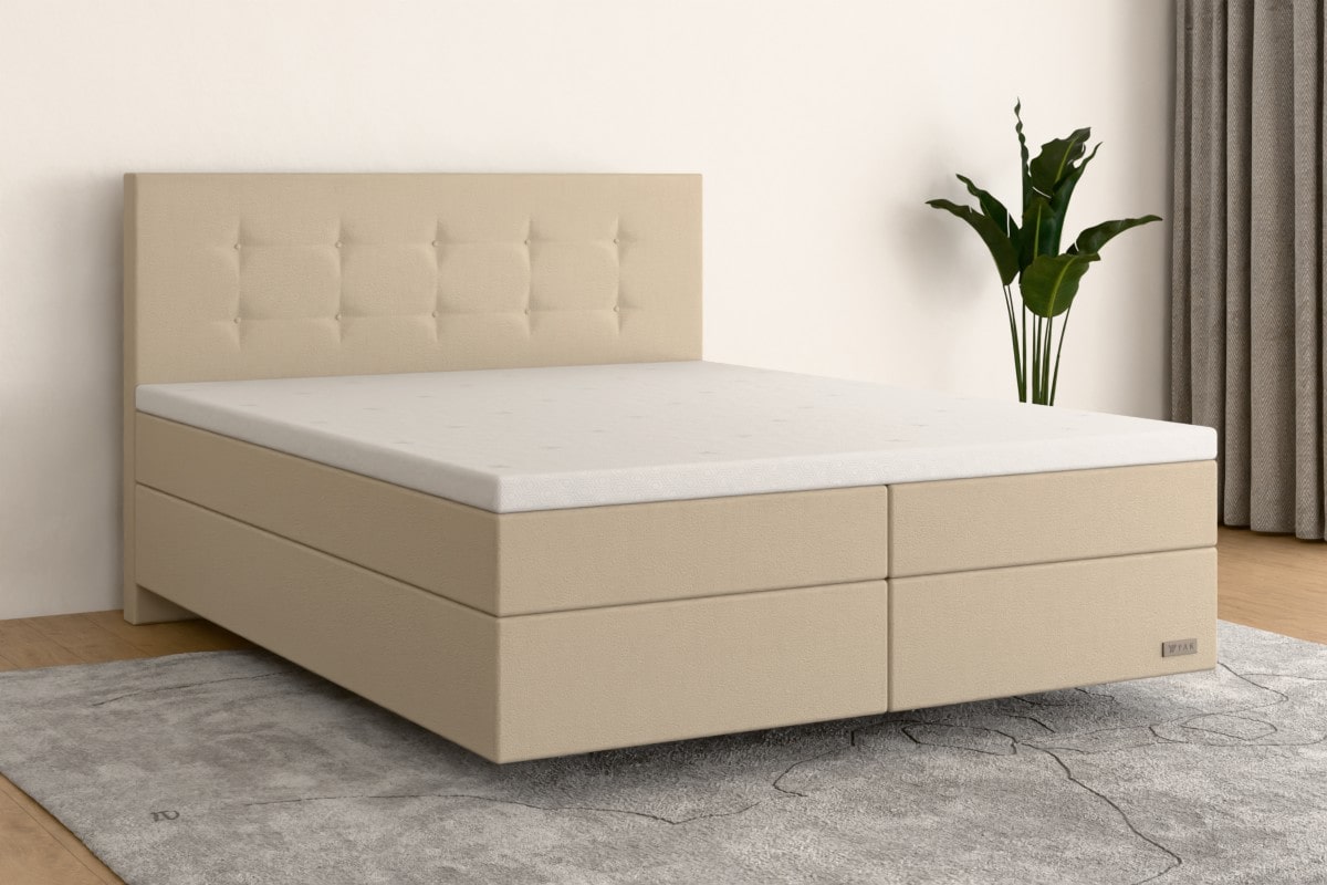 Boxspringbett MAX  140x200 cm  Sand (Kunstleder)  H2 /- KSA200SO