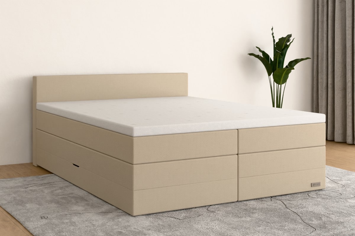 Boxspringbett MAX  180x200 cm  Sand (Kunstleder)  H2 /H4 KSA5BKSO