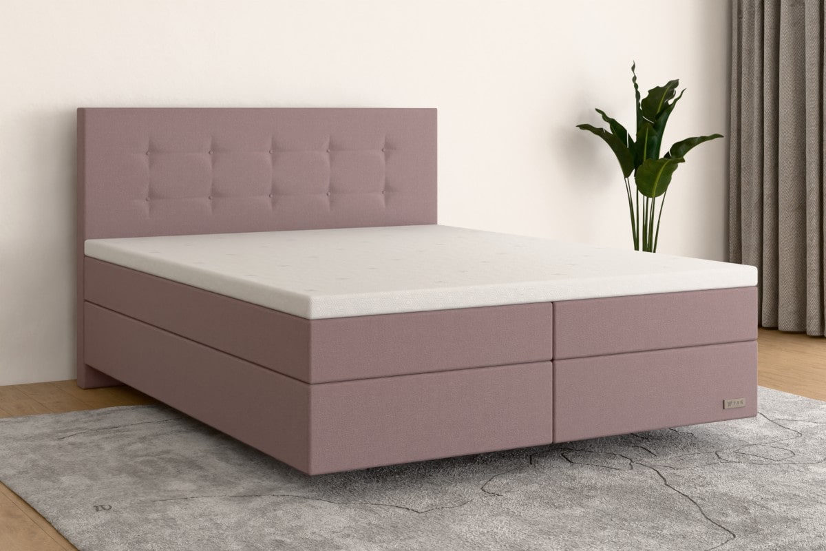 Boxspringbett MAX  180x200 cm  Altrosa  H4 /H2 RO200SO