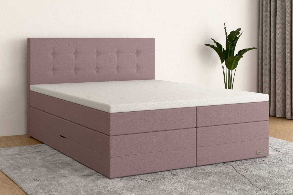 Boxspringbett MAX  180x200 cm  Altrosa  H2 /H3 RO2BKSO