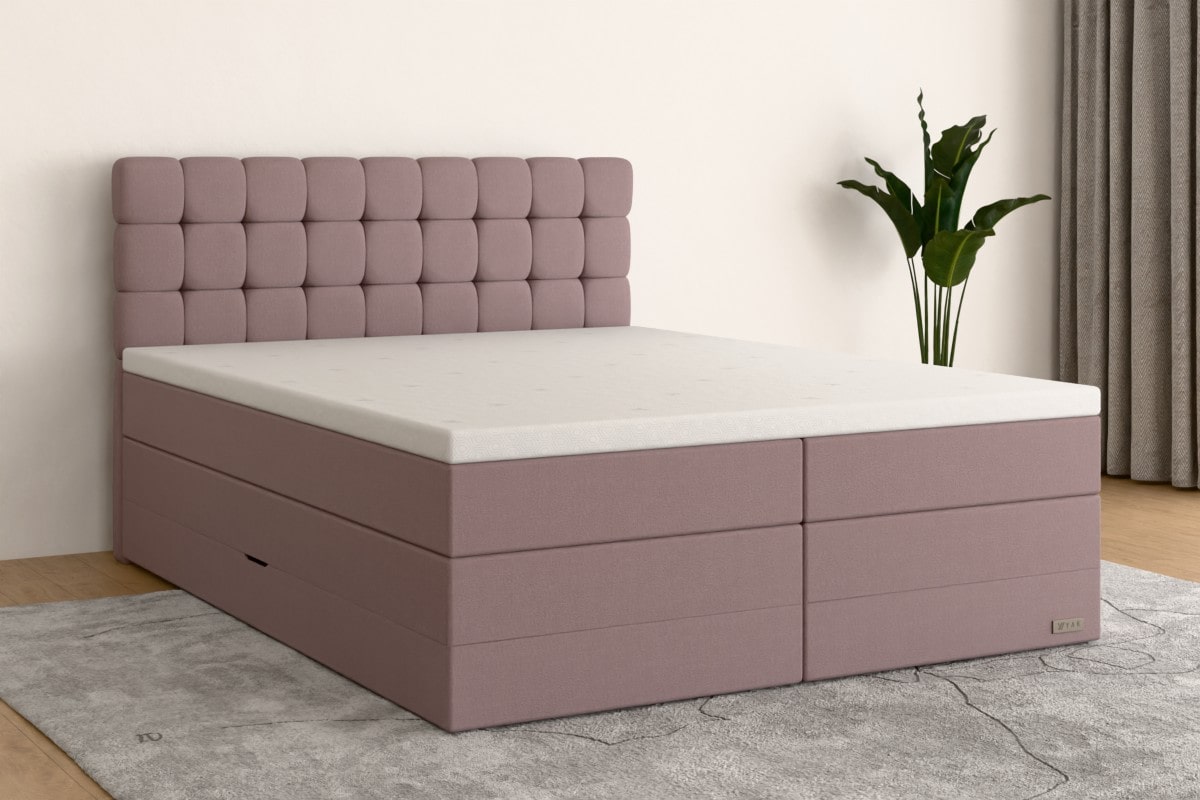 Boxspringbett MAX  160x200 cm  Altrosa  H3 /H2 RO3BKSO