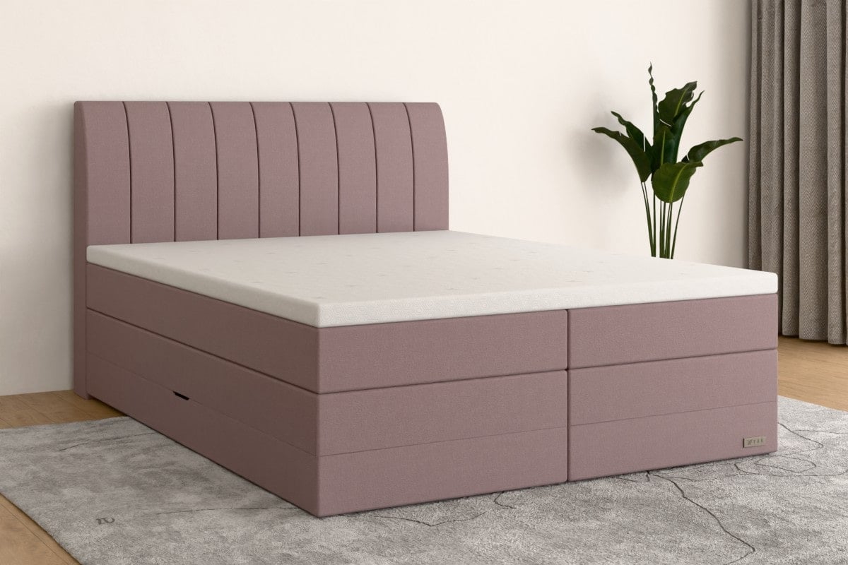 Boxspringbett MAX 200x200 cm Altrosa H2 /H4 RO4BKSO