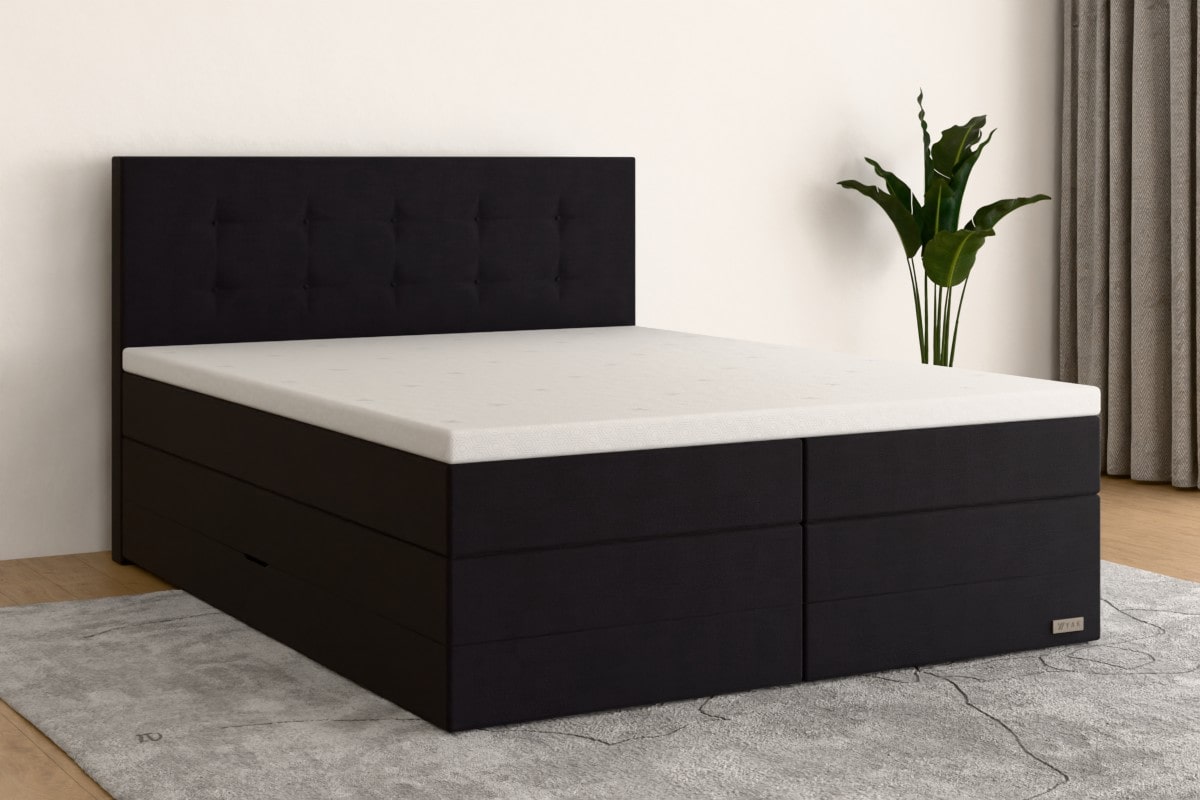 Boxspringbett MAX  200x200 cm  Black Edition  H2 /H3 SW2BKSO