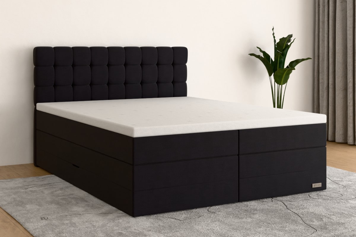 Boxspringbett MAX  200x200 cm  Black Edition  H2 /H3 SW3BKSO