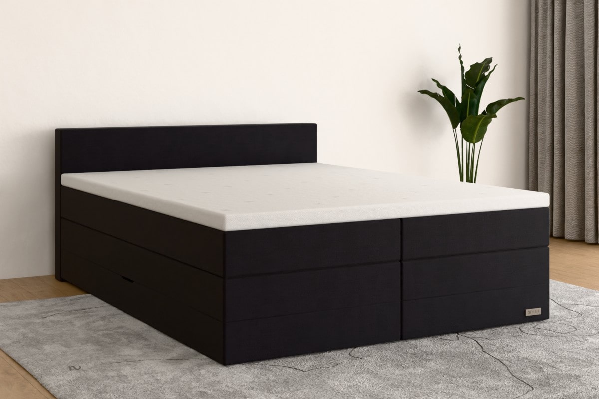 Boxspringbett MAX  200x200 cm  Black Edition  H4 /H2 SW5BKSO