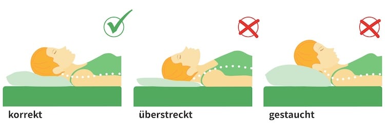 Richtige Kissenhöhe Ermitteln Rückenschläfer