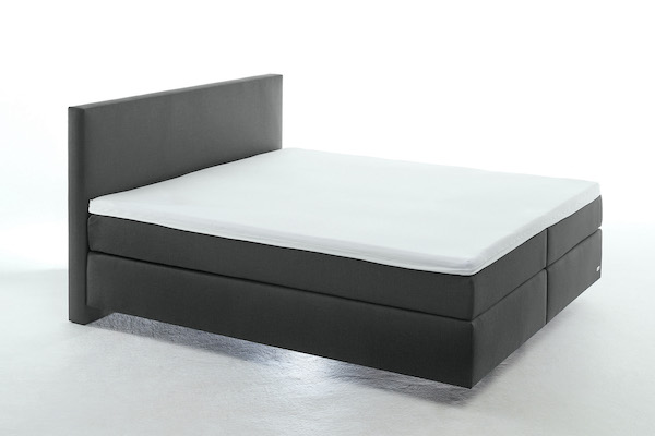 Y Boxspringbett Grau Schlicht Kopfteil