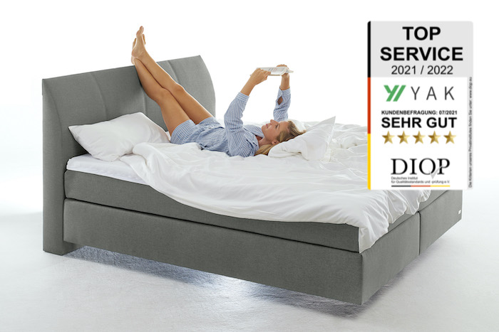 Empfehlung: Boxspringbett Hellgrau von YAK
