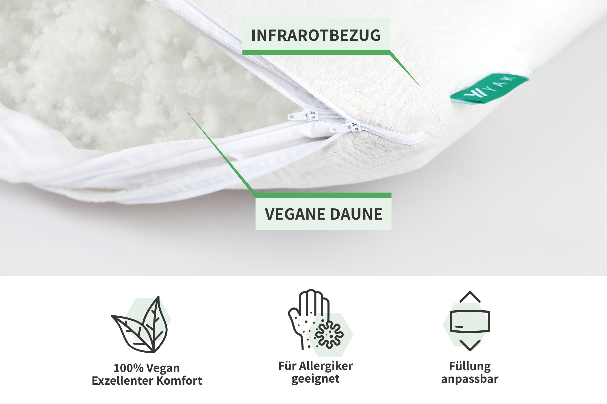 YAK Kopfkissen Features